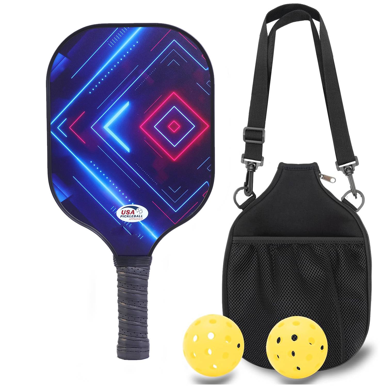 Carbon fiber [Technology Blue] Single+single -shot backpack+2 40 -hole outdoor balls